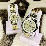 OLEVS 9989 Luxury Water Resistant-Full White Couple Watch