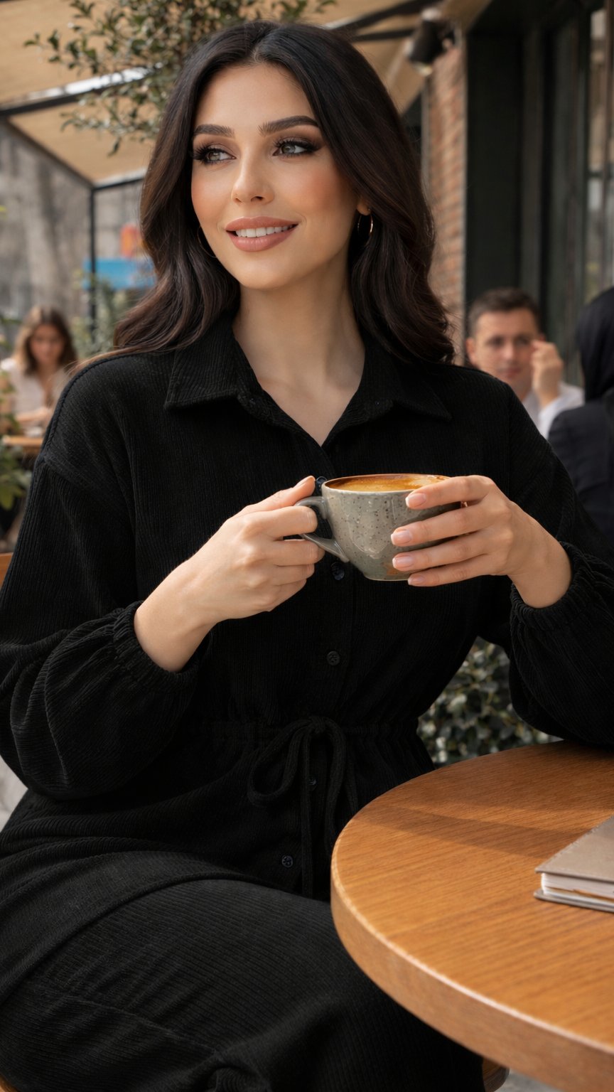 Olive Corduroy Button-Down Shirt & Trousers Set - Image 2