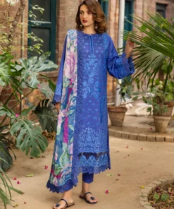 Unstitched 3Pc Embroidered Luxury Lawn Dress GullJee Sophie 108