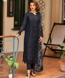 Unstitched 3Pc Embroidered Luxury Lawn Dress GullJee Sophie 110
