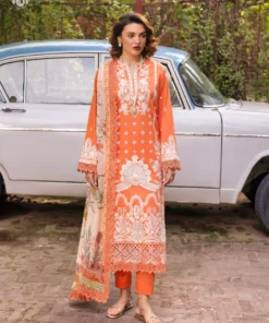 Unstitched 3Pc Embroidered Luxury Lawn Dress GullJee Sophie 111