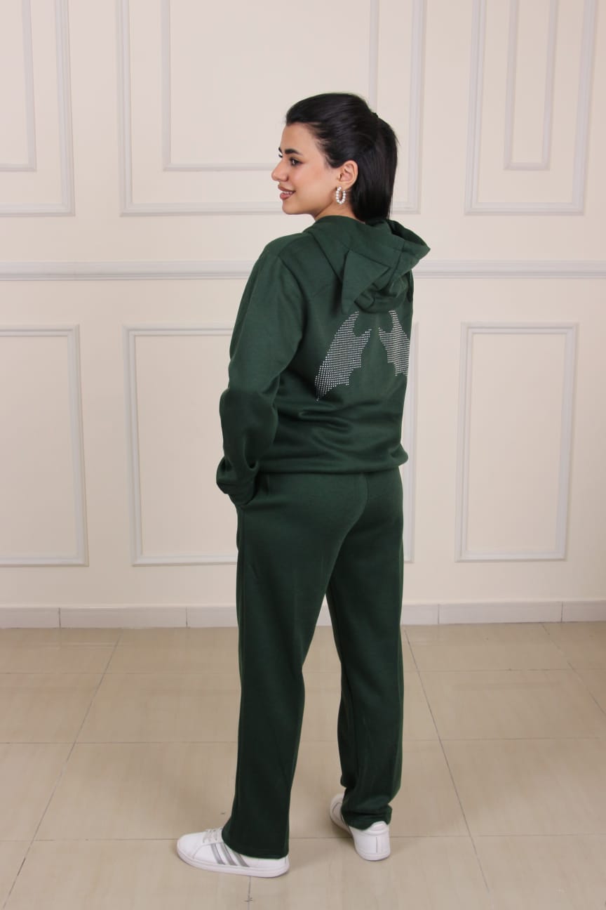Women's Cozy Fleece Tracksuit Set – Hooded Sweatshirt & Jogger Pants Loungewear - Image 2