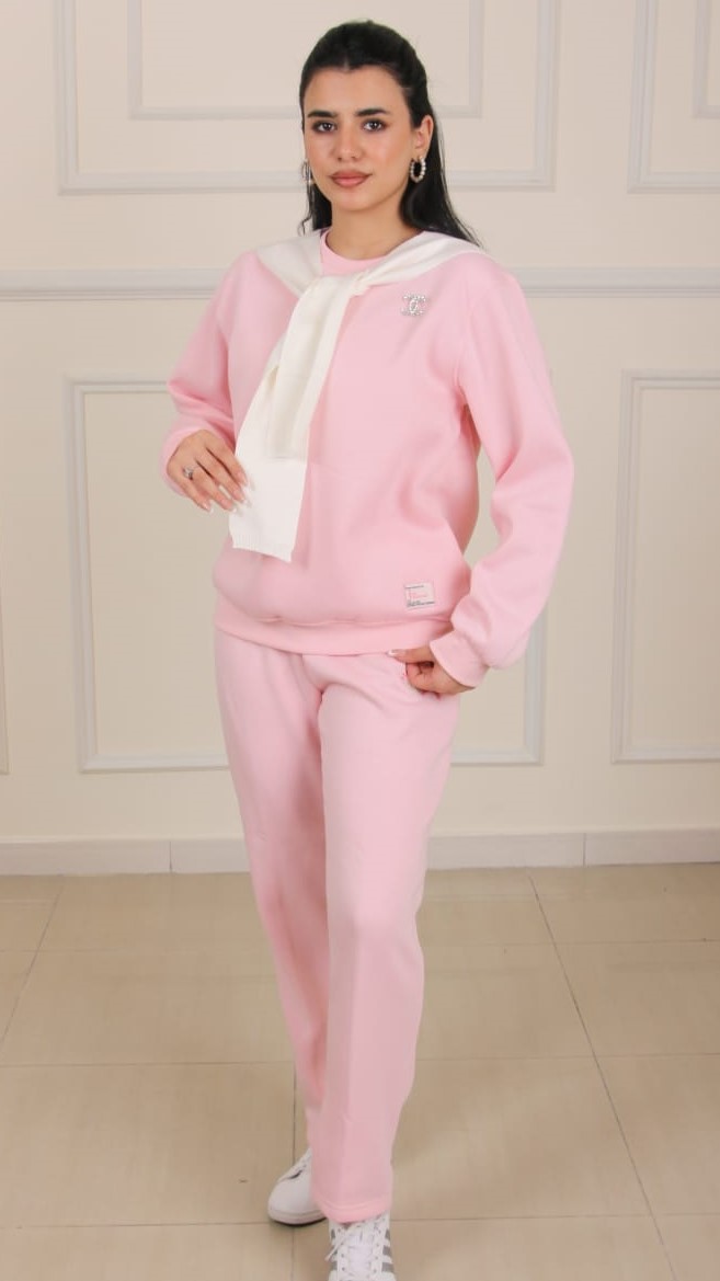 Women's Cozy Fleece Tracksuit Set – Hooded Sweatshirt & Jogger Pants Loungewear