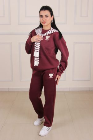 Women's Cozy Fleece Tracksuit Set – Hooded Sweatshirt & Jogger Pants Loungewear