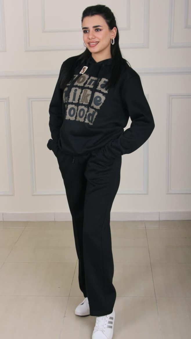 Women's Cozy Fleece Tracksuit Set – Hooded Sweatshirt & Jogger Pants Loungewear