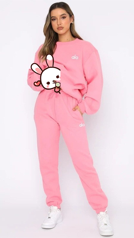 Alo-Inspired Cozy Fleece Oversized Sweat Suit | Women's Relaxed Jogger & Pullover Set - Image 5