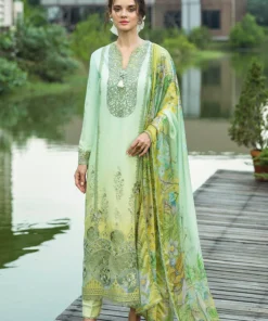 Unstitched 3 Piece Luxury Embroidered Lawn Dress Mushq Solace Unione